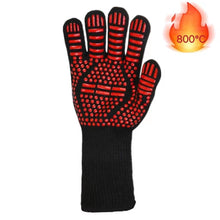 Load image into Gallery viewer, BBQ Gloves Silicone Heat-Resistant Glove Kitchen Microwave Oven Mitts 500 800 Degree Fireproof And Non-Slip Barbecue Gloves  Kitchen Gloves Long Wrist Protect Non-Slip Silicone for Barbecue Cooking

