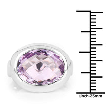 Load image into Gallery viewer, 8.00 Carat Genuine Pink Amethyst .925 Sterling Silver Ring
