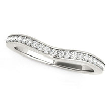 Load image into Gallery viewer, 14k White Gold Curved Diamond Wedding Band (1/6 cttw)
