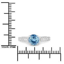 Load image into Gallery viewer, 1.90 Carat Genuine Blue Sapphire and White Diamond 14K White Gold Ring
