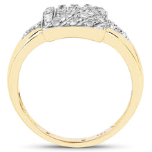 Load image into Gallery viewer, 14K Yellow Gold Plated 0.23 Carat Genuine White Diamond .925 Sterling Silver Ring
