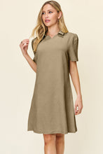 Load image into Gallery viewer, Double Take Full Size Texture Collared Neck Short Sleeve Dress Textured Dress For Women
