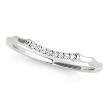 Load image into Gallery viewer, 14k White Gold Wave Design Pave Set Diamond Wedding Ring (1/20 cttw)

