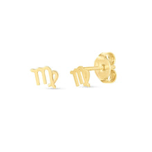 Load image into Gallery viewer, 14k Yellow Gold Virgo Stud Earrings
