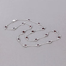 Load image into Gallery viewer, 8.10 Carat Genuine Garnet .925 Sterling Silver Necklace
