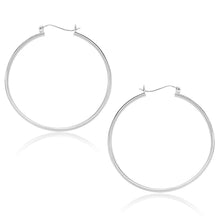Load image into Gallery viewer, 10k White Gold Polished Hoop Earrings (40mm)
