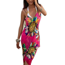 Load image into Gallery viewer, Beach Cover Ups Stripe Bikini Cover Up For Women With Tassel Summer Beach Dress  Women Summer Casual Swing T Shirt Dresses Beach Cover Up Loose Dress  Ladies Swimsuit Plus Size Beachwear
