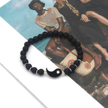 Load image into Gallery viewer, Beaded Couple Bracelets For Women Men Best Friends Paired Charms Beads Bracelet Fashion Black Matte Beads Bracelet For His Her Distant Relationship Bracelet Matching For Couples Valentines Gift
