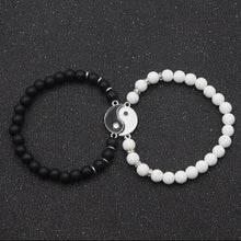 Load image into Gallery viewer, Beaded Couple Bracelets For Women Men Best Friends Paired Charms Beads Bracelet Fashion Black Matte Beads Bracelet For His Her Distant Relationship Bracelet Matching For Couples Valentines Gift
