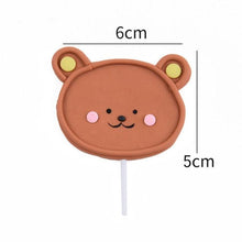 Load image into Gallery viewer, Bear Candle Birthday Cake Props Topper Card Cute Fantasy Cup Dessert Smiley  Love Bear  Table Dress Up Cake Props Party Cake Decor Supplies Toppers Birthday Cupcake Topper Various Cake Decorations for Birthday Party Photo Prop
