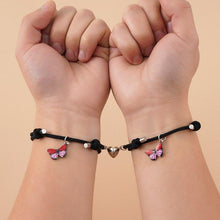 Load image into Gallery viewer, Beautiful Bracelets Set For Couple Mutual Attraction Braided Rope Couple Bracelets Blue Butterfly Relationship Matching Bracelet Set Heart Magnet Mutual Attraction Rope Bracelets Lover Gifts For Best Friend Women Men
