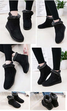 Load image into Gallery viewer, Beautiful Red Womens Ankle Boots New Fashion Waterproof Platform Winter Warm Snow Boots Outdoor Warm Mid-Calf Boot Non-Slip Water Resistant Winter Cold Weather Elegant Shoes
