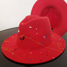Load image into Gallery viewer, Beautiful Two Tone Luxury Fedora Hat Men's and Women's Hat Unique Retro Design Men's Fedoras Hat Colorful Fedoras Jazz Cap Elegant Soft Hat Wide Brim Party Hats 56-58CM
