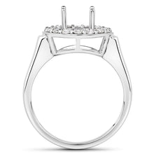 Load image into Gallery viewer, 0.48 Carat Genuine White Diamond 14K White Gold Semi Mount Ring - holds 8.00mm Round Gemstone
