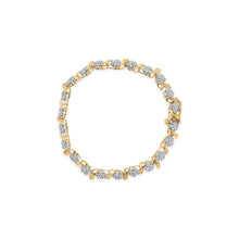 Load image into Gallery viewer, 10K Yellow Gold 2.00 Cttw Round Cut Diamond 'S' Cluster Bracelet (J-K Color, I1-I2 Clarity)
