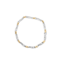 Load image into Gallery viewer, 10K Two-Tone 2.00 Cttw Diamond "X" and Wave Link Bracelet (H-I Color, I1-I2 Clarity) - 7" Inches
