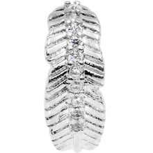 Load image into Gallery viewer, 18G Clear CZ Gem Feather Seamless Circular Ring
