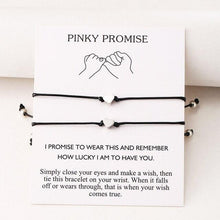 Load image into Gallery viewer, Best Friends Heart Couple Bracelets Mother Daughters Women Fashion Jewelry Christmas Friendship Bracelets Adjustable Handmade Braided Red Black Rope Cord Thread Bracelet Gift

