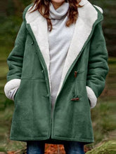 Load image into Gallery viewer, Full Size Pocketed Long Sleeve Hooded Toggle Jacket – Stylish &amp; Functional Outerwear for Women
