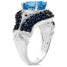 Load image into Gallery viewer, 5.02 Carat Genuine Blue Topaz &amp; Blue Sapphire .925 Sterling Silver Ring
