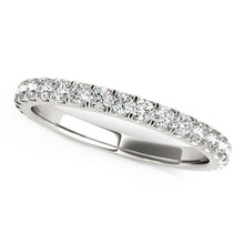 Load image into Gallery viewer, 14k White Gold Round Pave Setting Diamond Wedding Band (3/8 cttw)

