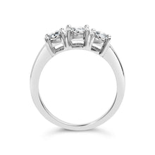 Load image into Gallery viewer, 14K White Gold 1/2 Cttw Miracle Set Round Lab Grown Diamond Three Stone Illusion Plate Ring (F-G Color, VS1-VS2 Clarity) - Ring Size 7
