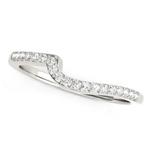Load image into Gallery viewer, 14k White Gold Curved Design Round Diamond Wedding Band (1/4 cttw)
