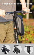 Load image into Gallery viewer, Bicycle Bag Phone Bag Waterproof Front Frame Cycling Bag Sensitive Touch Screen Road Bike Bag Bicycle Phone Bag Bike Phone Holder EVA Waterproof Handlebar Bag With Sensitive Bike Phone Front Frame Bag Bicycle Bag Phone Mount Top Tube Bag Bike 6.0-7.4 Inch
