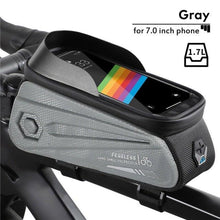 Load image into Gallery viewer, Bicycle Bag Phone Bag Waterproof Front Frame Cycling Bag Sensitive Touch Screen Road Bike Bag Bicycle Phone Bag Bike Phone Holder EVA Waterproof Handlebar Bag With Sensitive Bike Phone Front Frame Bag Bicycle Bag Phone Mount Top Tube Bag Bike 6.0-7.4 Inch
