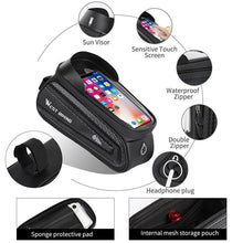 Load image into Gallery viewer, Bicycle Bag Phone Bag Waterproof Front Frame Cycling Bag Sensitive Touch Screen Road Bike Bag Bicycle Phone Bag Bike Phone Holder EVA Waterproof Handlebar Bag With Sensitive Bike Phone Front Frame Bag Bicycle Bag Phone Mount Top Tube Bag Bike 6.0-7.4 Inch
