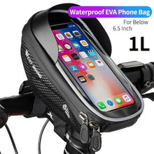 Load image into Gallery viewer, Bicycle Bag Phone Bag Waterproof Front Frame Cycling Bag Sensitive Touch Screen Road Bike Bag Bicycle Phone Bag Bike Phone Holder EVA Waterproof Handlebar Bag With Sensitive Bike Phone Front Frame Bag Bicycle Bag Phone Mount Top Tube Bag Bike 6.0-7.4 Inch
