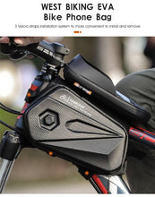 Load image into Gallery viewer, Bicycle Bag Phone Bag Waterproof Front Frame Cycling Bag Sensitive Touch Screen Road Bike Bag Bicycle Phone Bag Bike Phone Holder EVA Waterproof Handlebar Bag With Sensitive Bike Phone Front Frame Bag Bicycle Bag Phone Mount Top Tube Bag Bike 6.0-7.4 Inch
