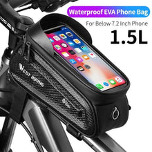 Load image into Gallery viewer, Bicycle Bag Phone Bag Waterproof Front Frame Cycling Bag Sensitive Touch Screen Road Bike Bag Bicycle Phone Bag Bike Phone Holder EVA Waterproof Handlebar Bag With Sensitive Bike Phone Front Frame Bag Bicycle Bag Phone Mount Top Tube Bag Bike 6.0-7.4 Inch
