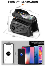 Load image into Gallery viewer, Bicycle Bag Phone Bag Waterproof Front Frame Cycling Bag Sensitive Touch Screen Road Bike Bag Bicycle Phone Bag Bike Phone Holder EVA Waterproof Handlebar Bag With Sensitive Bike Phone Front Frame Bag Bicycle Bag Phone Mount Top Tube Bag Bike 6.0-7.4 Inch
