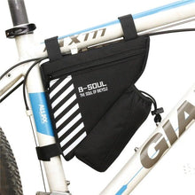 Load image into Gallery viewer, Bicycle Bag Waterproof Bike Triangle Bag Storage Mobile Phone Cycling Bag Bike Tube Pouch Holder Accessories Bike Frame Storage Bag Water Resistant Cycling Handlebar Top Tube Bag Under Seat Pouch Strap-On Adjustable Install Position
