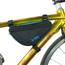 Load image into Gallery viewer, Bicycle Bag Waterproof Bike Triangle Bag Storage Mobile Phone Cycling Bag Bike Tube Pouch Holder Accessories Bike Frame Storage Bag Water Resistant Cycling Handlebar Top Tube Bag Under Seat Pouch Strap-On Adjustable Install Position
