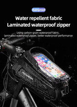 Load image into Gallery viewer, Bicycle Bag Waterproof Touch Screen Cycling Bag Top Front Tube Frame Road Bike Bag 6.5 Phone Case Bike Accessories Bike Phone Top Tube Bag Bicycle Front Frame Storage Bag Cell Phone Mount Holder Bag Case With Touch Screen Waterproof
