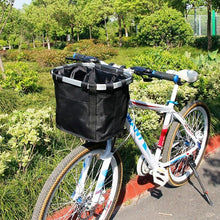 Load image into Gallery viewer, Bicycle Basket Handlebar Cycling Carryings Holder Bike Riding Pouch Cycle Biking Front Baggage Bag Load Bike Basket Detachable Bicycle Basket Folding Small Pet Cat Dog Carrier Front Handlebar Basket For Most Mountain Bikes And Bicycles Easy Install
