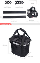 Load image into Gallery viewer, Bicycle Basket Handlebar Cycling Carryings Holder Bike Riding Pouch Cycle Biking Front Baggage Bag Load Bike Basket Detachable Bicycle Basket Folding Small Pet Cat Dog Carrier Front Handlebar Basket For Most Mountain Bikes And Bicycles Easy Install
