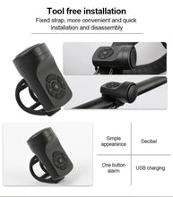 Load image into Gallery viewer, Bicycle Charging Horn Super Loud Bells Mountain Bike Electric Bells USB Charge Bells Bicycle Riding Equipment Accessories Electric Bike Horn USB Rechargeable Bicycle Bell Invisible Cycling Alarm Loud Horn Alert Ring For Mountain
