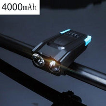 Load image into Gallery viewer, Bicycle Front Light USB Rechargeable Smart Headlight With Horn LED Bike Lamp Headlight Waterproof Bicycle Light With Horn Speaker Touch Switch USB Power Display 4000mAh
