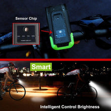 Load image into Gallery viewer, Bicycle Front Light USB Rechargeable Smart Headlight With Horn LED Bike Lamp Headlight Waterproof Bicycle Light With Horn Speaker Touch Switch USB Power Display 4000mAh
