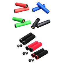 Load image into Gallery viewer, Bicycle Handlebar Cover Silicone Non Slip Bike Handle End Grips Bicycle Parts Soft Sponge Non-Slip Bicycle Handle With End Holding Shock Resistance Absorbent Comfortable Bike Accessories
