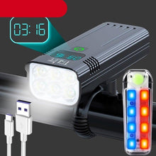 Load image into Gallery viewer, Bicycle Light Rainproof USB Charging LED Cycling Lights Front Lamp Headlight Flashlight Bike Light Bright LED Bicycle Headlight Rechargeable Power Bank Function Headlamp Waterproof For Road Mountain Safety Cycling
