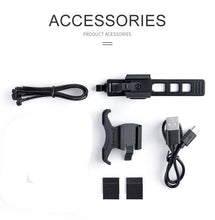 Load image into Gallery viewer, Bicycle Light Smart Rear Taillight USB LED Waterproof Safety Stop Signal Brake Cycling Lamp Waterproof Bike Rear Lights USB Rechargeable Ultra Bright Led Brake Light Cycling Riding Safety Taillight Flashlight

