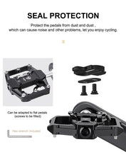 Load image into Gallery viewer, Bicycle Lock Pedal 2 In 1 With Free Cleat For Road Bikes Aluminum Anti-slip Sealed Bearing Lock Accessories Bike Clip In Pedals Cleats Included Suitable For Spin Bike Exercise Bike Indoor Bike
