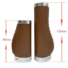 Load image into Gallery viewer, Bicycle Locking Grip Wear-Resistant Leather Non-Slip Grip Cover Mountain Bike Handlebar Lock-on Bike Handlebar Grips Locking Non-Slip-PU Bicycle Handle Grip Widen Holding Surface For Cycling Mountain And Bicycles Accessories
