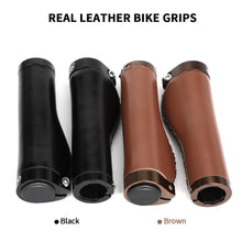 Load image into Gallery viewer, Bicycle Locking Grip Wear-Resistant Leather Non-Slip Grip Cover Mountain Bike Handlebar Lock-on Bike Handlebar Grips Locking Non-Slip-PU Bicycle Handle Grip Widen Holding Surface For Cycling Mountain And Bicycles Accessories

