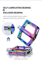Load image into Gallery viewer, Bicycle pedals Ultralight Aluminum Alloy Colorful Hollow Anti-Skid Bearing Mountain Bike Foot pedal Pedals Aluminum Road Bike Pedals Sealed Bearing Bicycle Lightweight Platform Flat Pedals For Road Bikes
