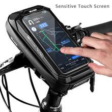 Load image into Gallery viewer, Bicycle Touchscreen Front Frame Bag Phone Case With Double Zippers Cycling Bike Accessories Bike Bag Bike Phone Bag Bike Pouch Bicycle Front Frame Bag Waterproof Top Tube Handlebar Bag Bike Phone Mount Bag Cycling Storage Bag
